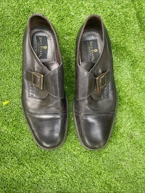 Bill Blass Men’s Black Leather Monk Strap Shoes size 12 D